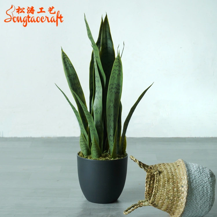 Wholesale/Supplier Factory Real Touch Indoor Decorative Green Bonsai Artificial Snake Plant