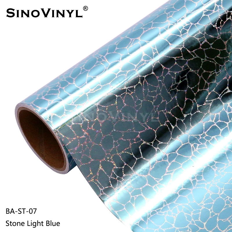 SINOVINLY 12x60" Nueva llegada Piedra holográfica láser Morado permanente DIY Craft Vinyl Cutting Plotter Film Cricut Vinyl