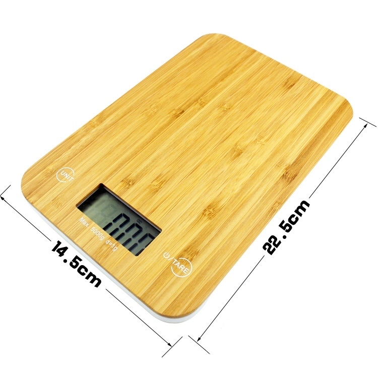 Smart Cooking Digital Tool Bamboo Weighing Scale Food Kitchen Scale