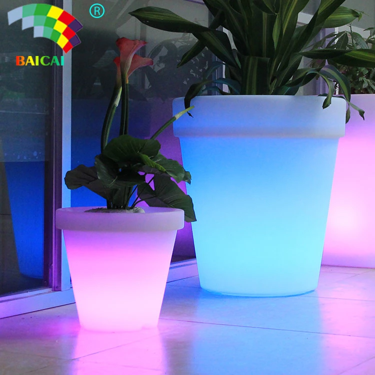 Sembradora iluminado LED Customerized macetas con diferentes tamaños de