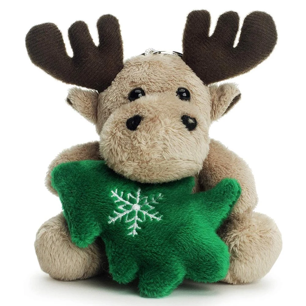 4 Inch Sitting Stuffed Animal Keychain Toy Reindeer Plush