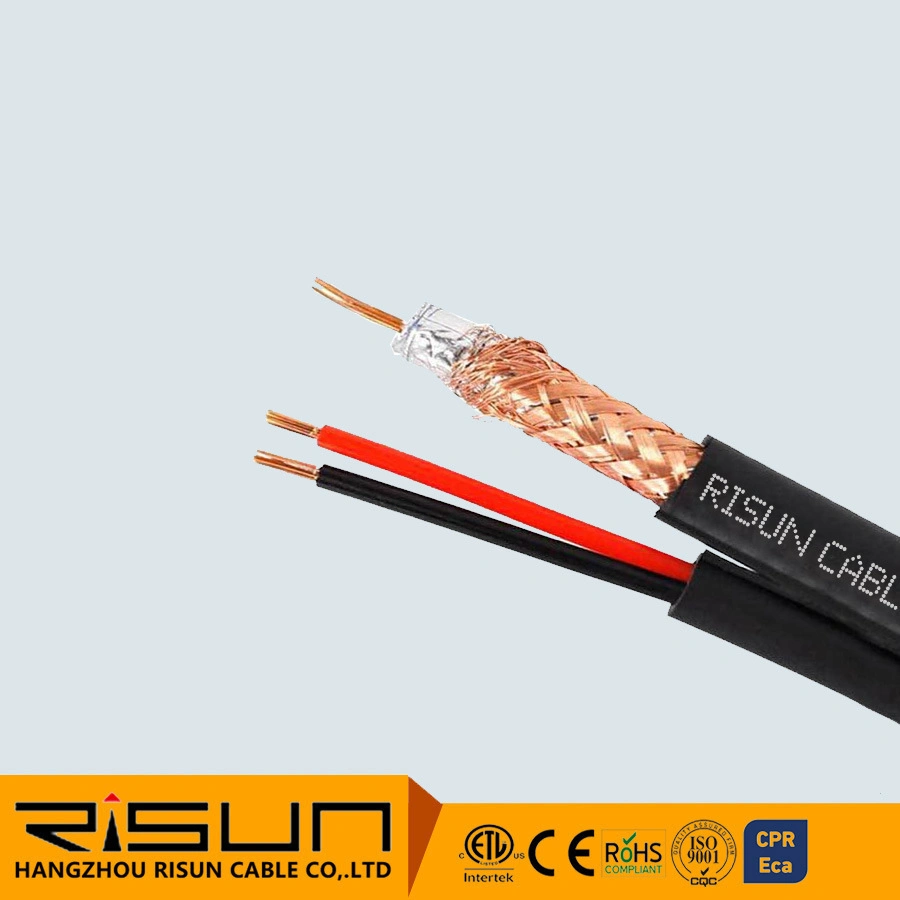 Rg59 Direct Burial Siamese Coaxial Cable, Bc 20 AWG, 95% Bc Braid