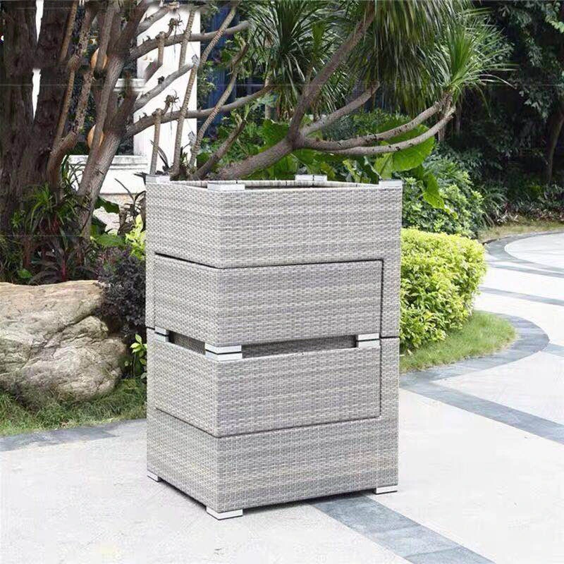 Hot Sale Outdoor Aluminum Frame PE Wicker Couch Corner Rattan Sofa Set