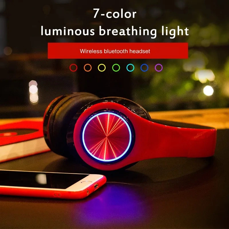 B39 LED Light Wireless Headsets Foldable Gaming Headphones with Microphone TF Card Fone De Ouvido Auriculares