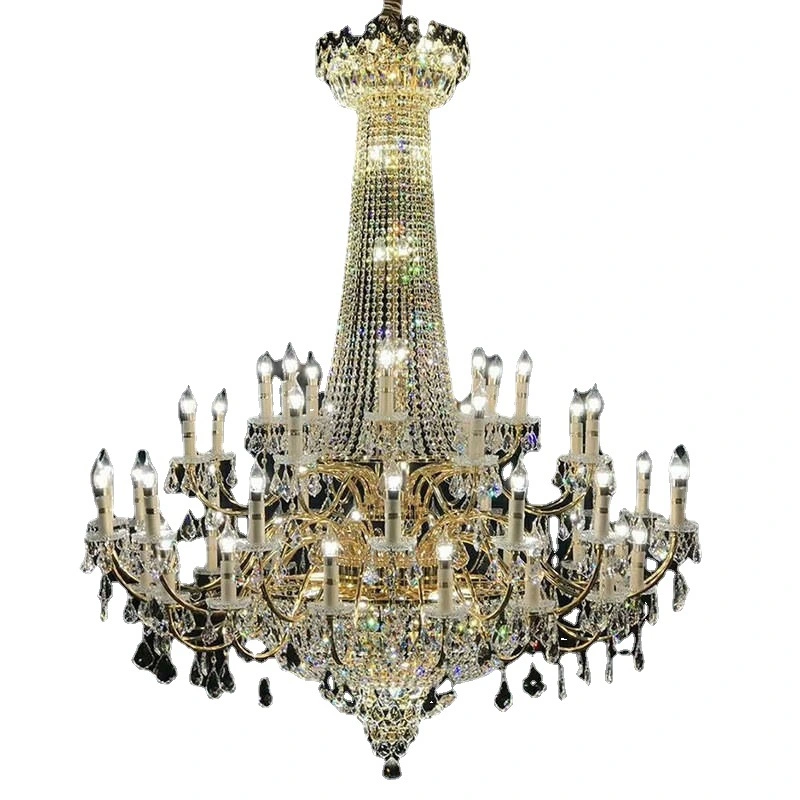 Candeeiro suspenso de cristal de cristal de casamento do Império Francês velas de cristal