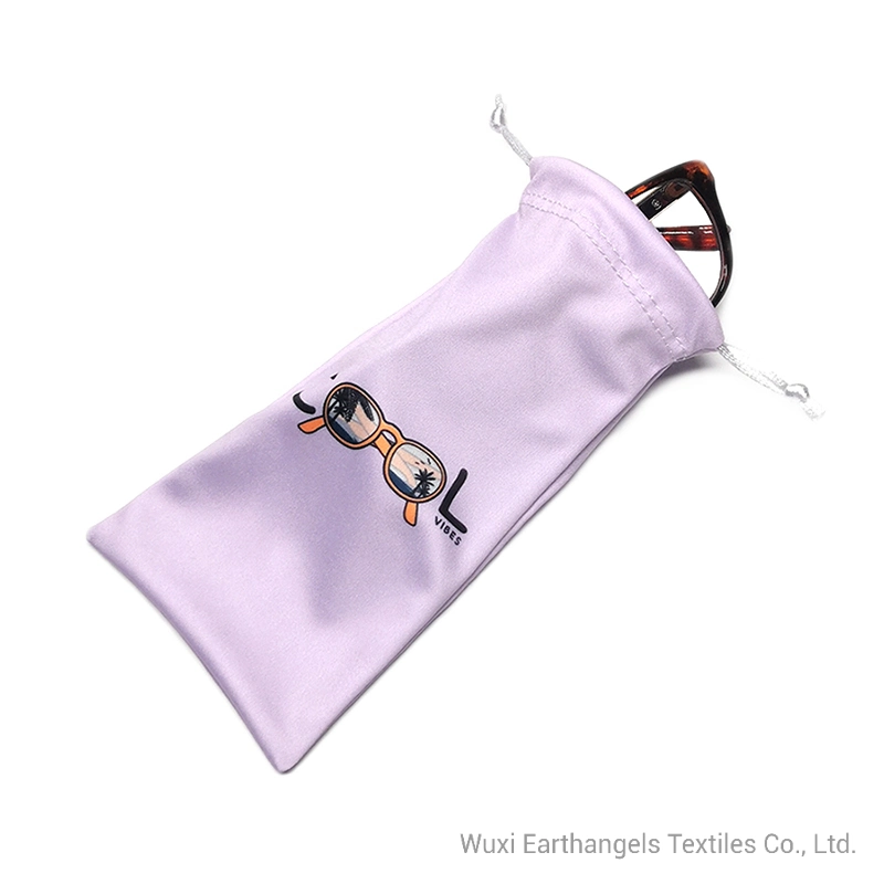 Sublimation Microfiber Soft Drawstring Sunglasses Bags Pouches with Custom Printing