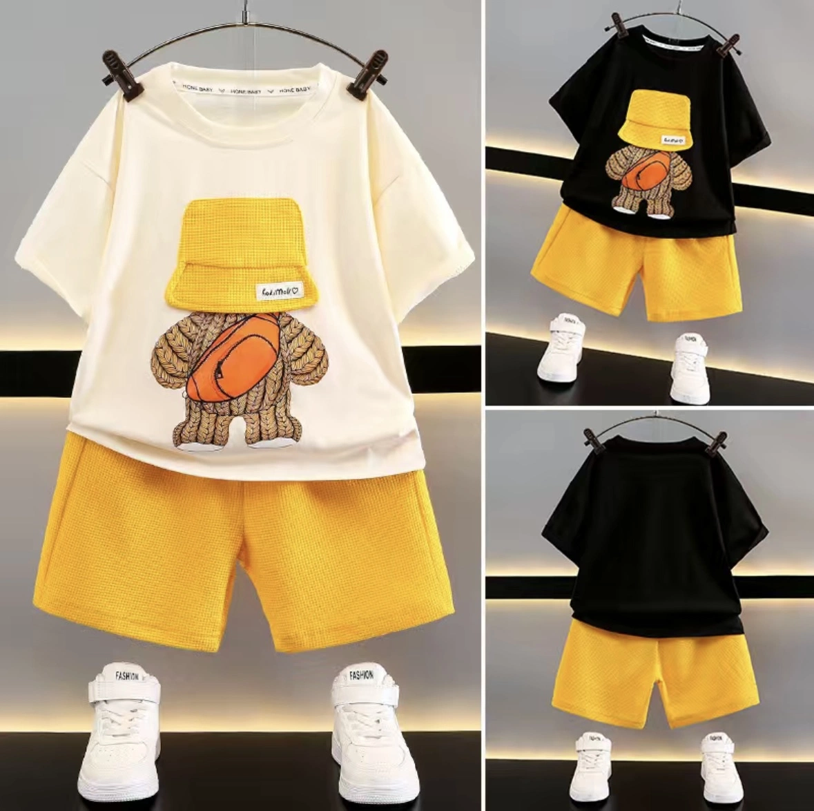 Childrens Clothing Wholesale Factory Price Kids Clothes Summer Thin Two-Piece Set Boys Clothes Baby Short Sleeve Boys Summer Suit Childrens Apparel Bss8005