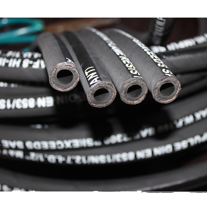 China Manufacturer Custom Steel Wire Braided Reinforced Hydraulic Rubber Pipe Hose Supplier