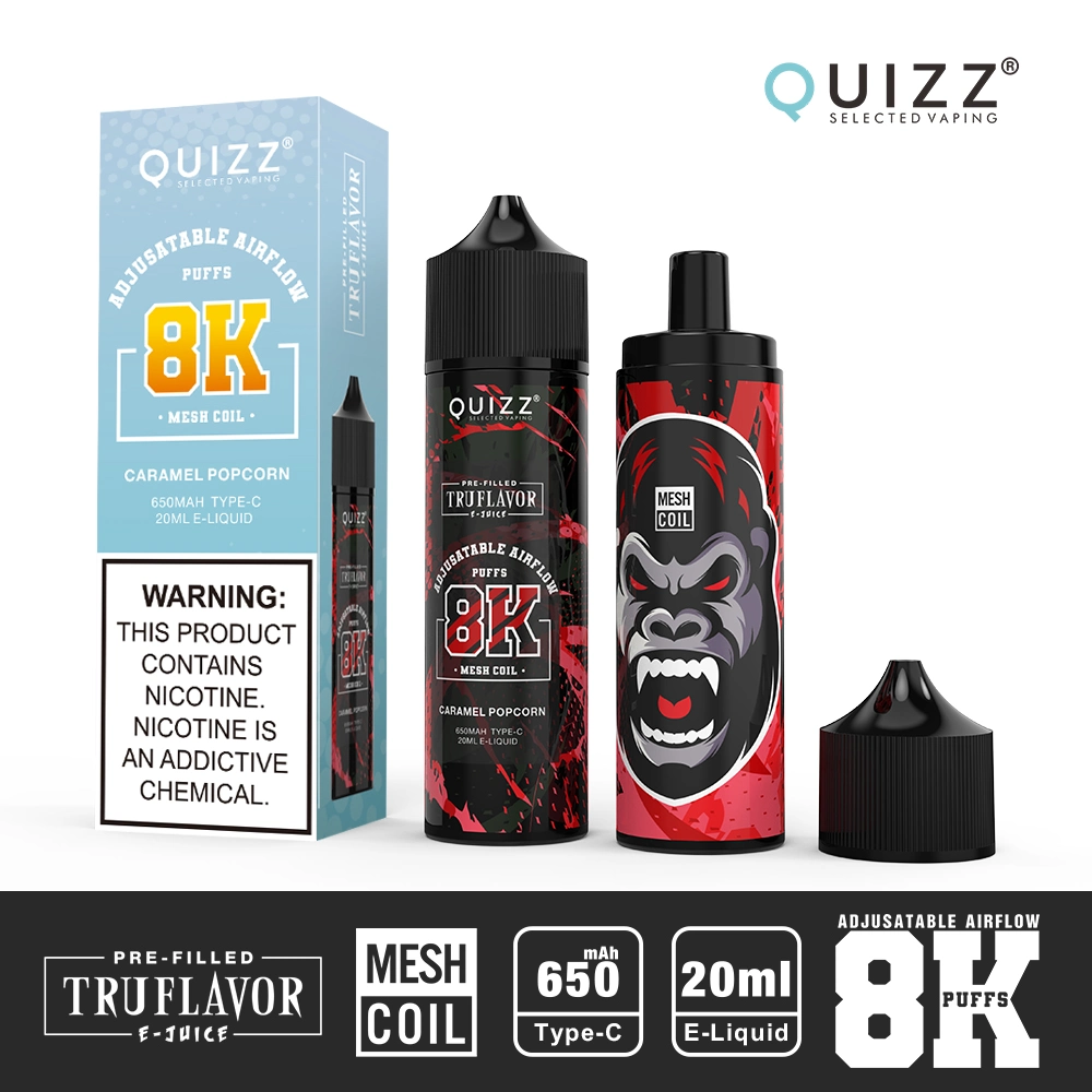 Trending Type-C Rechargeable Quizz Vapmod Qd62 V2 8K 8000 Puff Distributors Pen Style vape