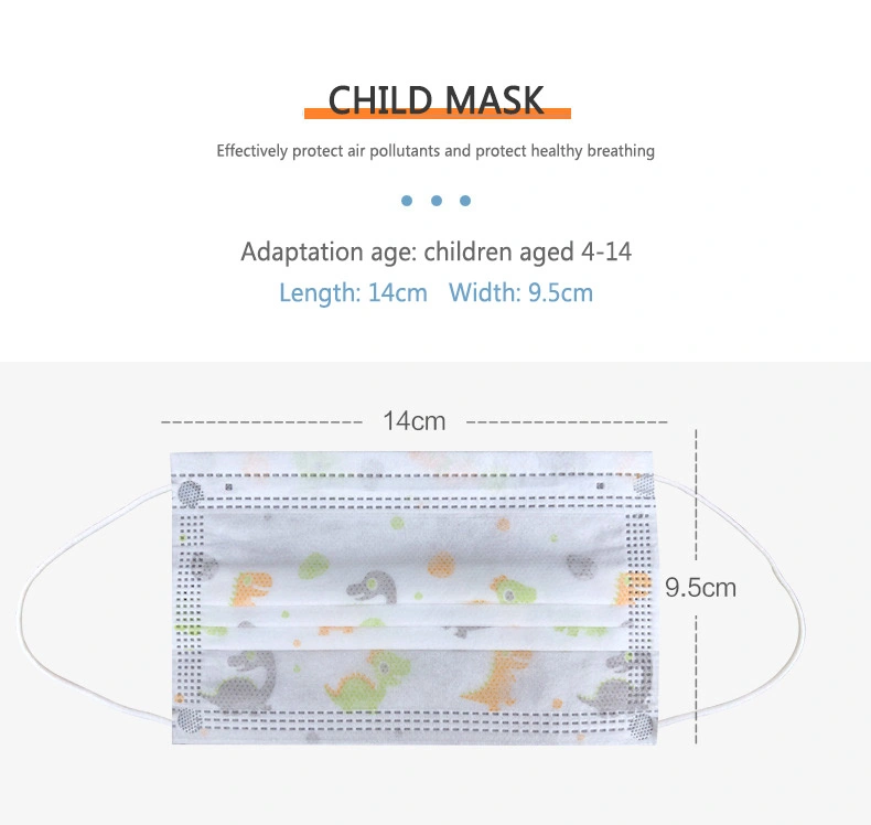 Disposable Non-Woven Meltblown Cloth Student Mask, Children Outdoor Protective Mask