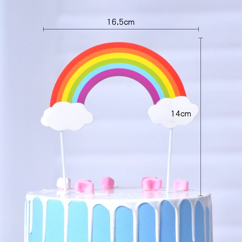 Colorful Rainbow Cake Insert for Birthday Cake Theme Decoration