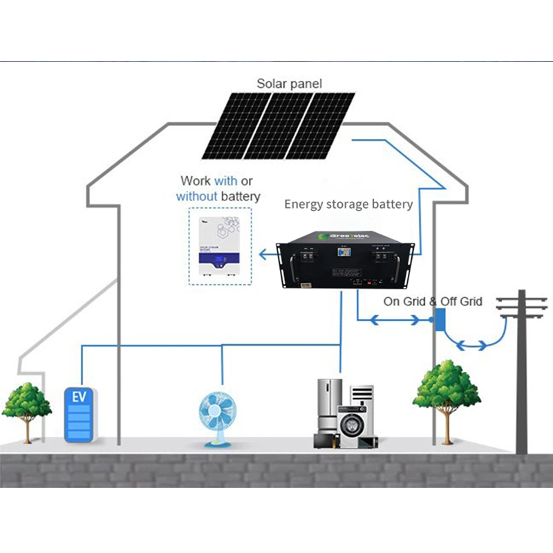 U-Greenelec 4.8kwh 100Ah 48V 50Ah Sistema Solar 200AH BMS para baterías de iones de litio recargable