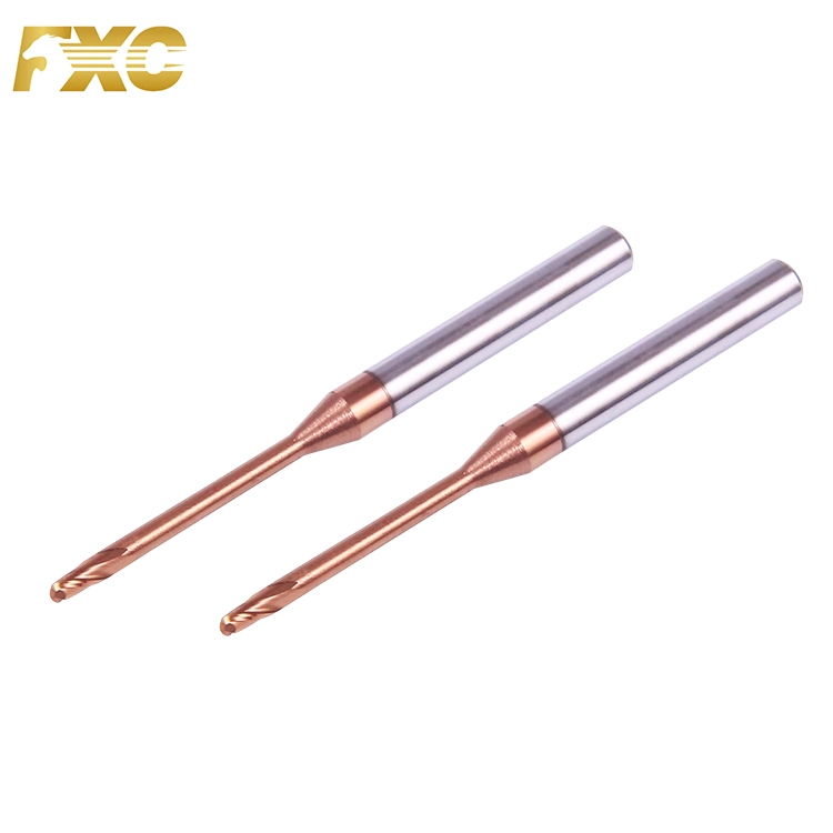 HRC55 Carbide Long Neck Ball Nose End Mill Deep Groove Milling Cutter with Tisin Coating for Steel