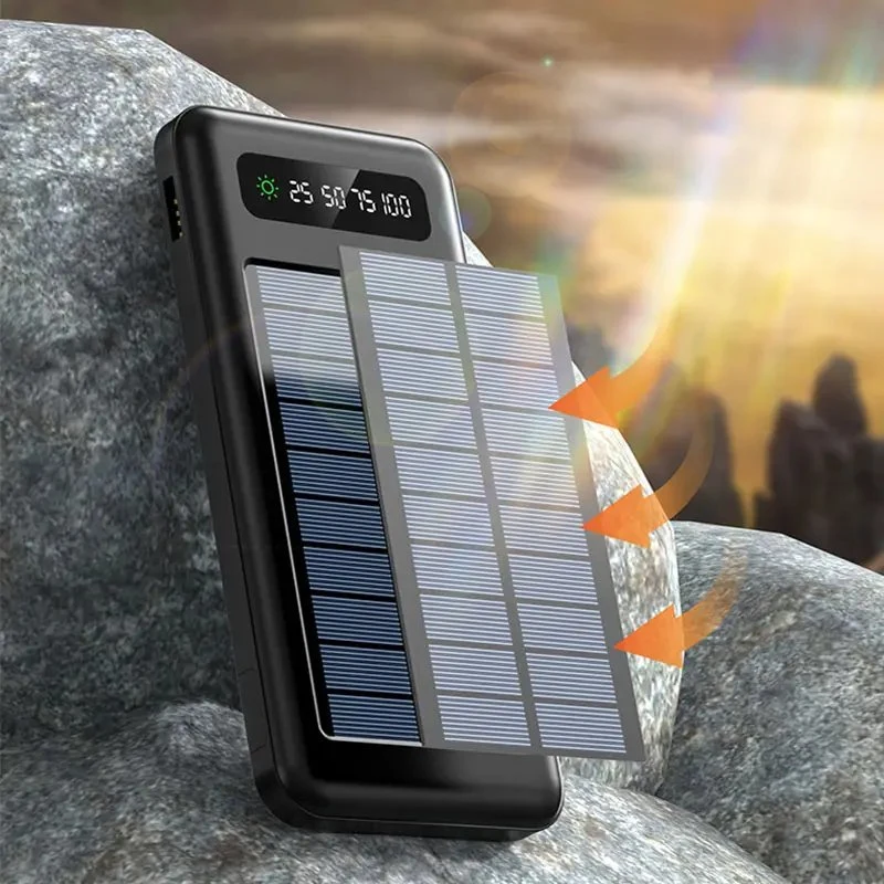 Solar Power Bank Slim carga rápida 10000mAh Cargador portátil de viaje