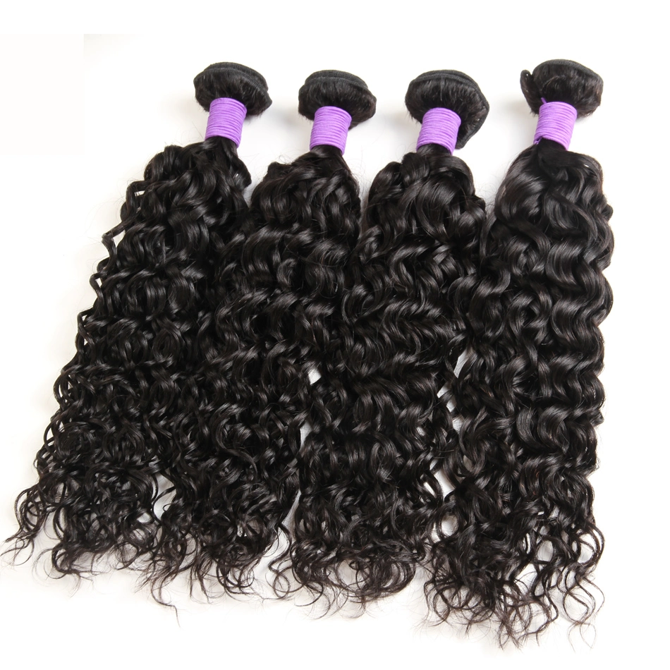 Human Hair Water Wave Brazilian Hair Weave Bundles 4PCS 100% Human Hair Weaves Natural Color Remy Hair 8-30inch Free Shipping