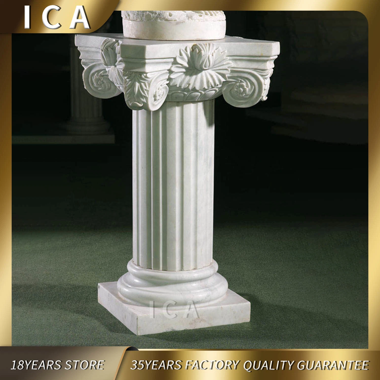 Pierre Ronde décoratifs de marbre blanc de bases de la colonne pour les sculptures