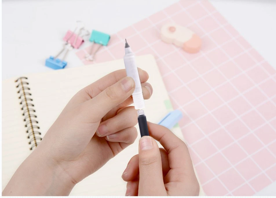 Snowhite Wholesale/Supplier Pen, Plastic Cartridge Rollerball Pen Extra Fine Tip, Refillable, Blue Erasable Ink Cartridge Pen