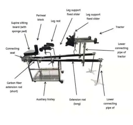 Carbon Fiber Operating Table Accessories Stainless Steel Orthopedics Traction Frame for Operation Table