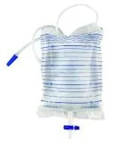 2000ml Cross Valve Disposable Urine Drainage Bag with T-Valve