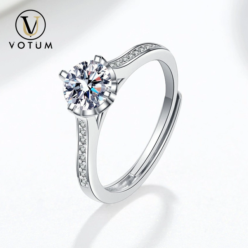 Moda Votum Plata 925 Gra Moissanite Anillos Joyas joyas chapado en oro con