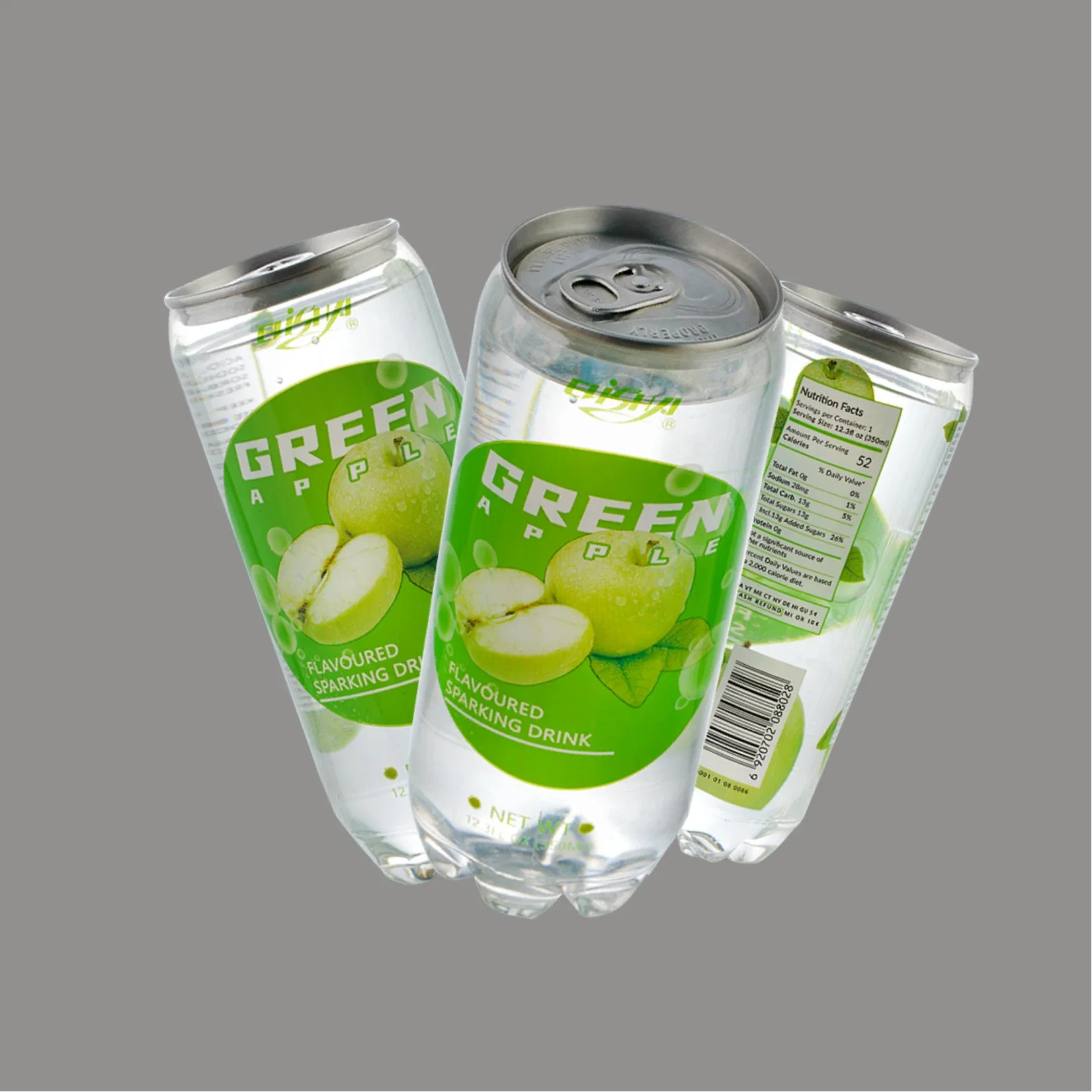 350ml Can Sparkling Carbonated Water with Apple Flavor - Customize Label