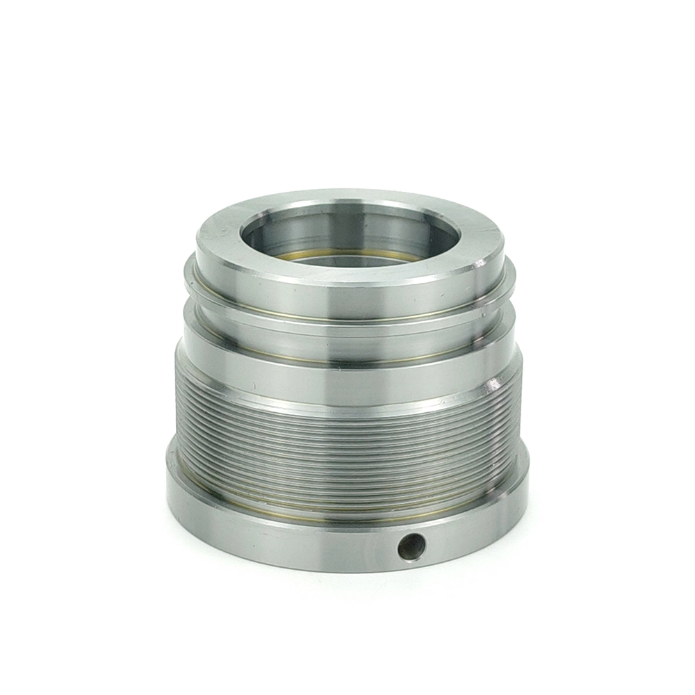 Customized High Precision CNC Machined Steel Threaded Head for Hydraulic Cylinder