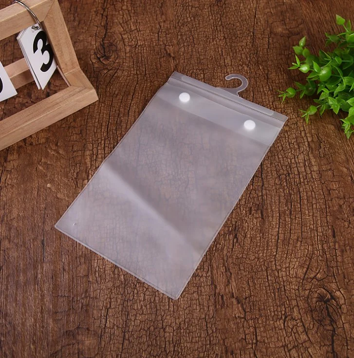 Snap Button Plastic Bag with Hanger Garment PVC Bag