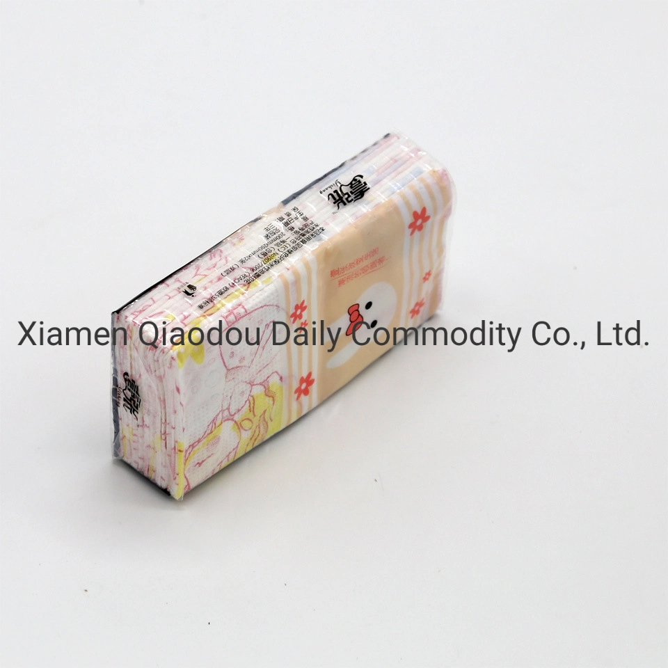 Qiaodou OEM Hot Selling Cheap Soft Facial Tissue Colorful Printed Handkerchief Paper