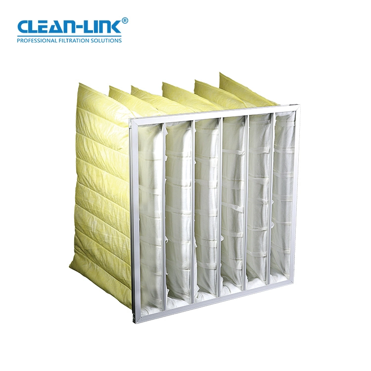 Clean-Link Quality F5-F9 Fabricante filtro de aire filtro de fibra de vidrio Pocket Filter Medios
