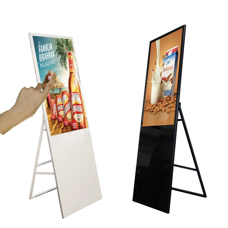 43 Zoll Portable Signage Smart Android Network Advertising Digital Display LCD-Bildschirm mit Rad