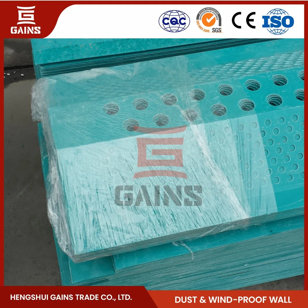 Gains Anti Wind and Dust Mesh Manufacturing Dust Suppression and Wind Proofing Wall China FRP Wind Proof Wall