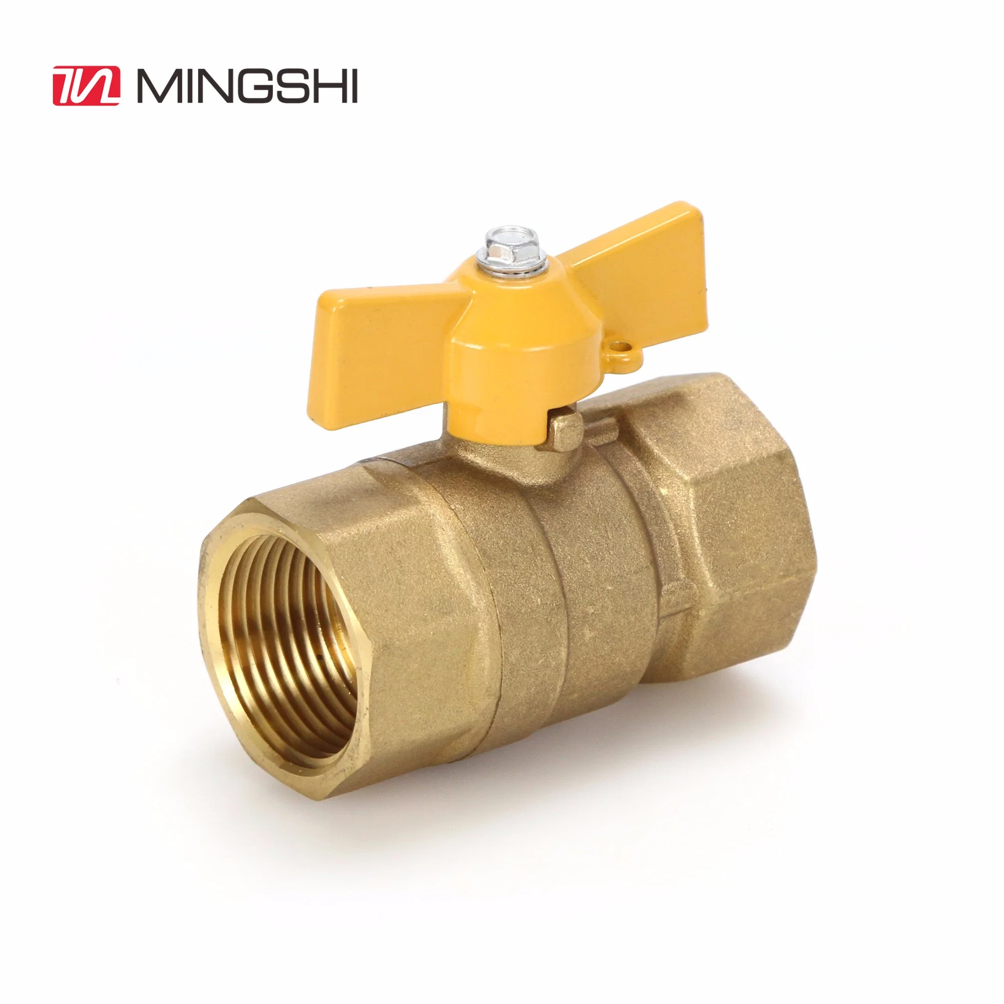 Mingshi Plumbing Materials with International Certificates for Underfloor Heating System Brass Valve Double Female Ball Valve