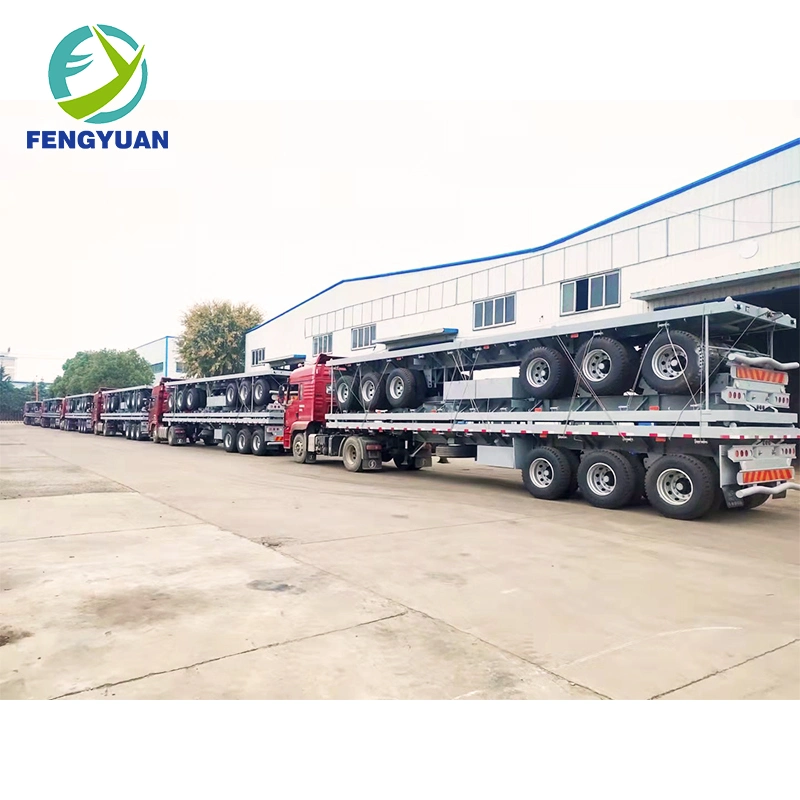 40 Ton 3 Axles 40 FT 45 FT Low Flatbed Flat Bed Container Semi for Sale