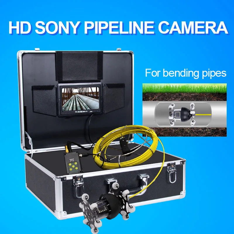 Pipe Inspection Camera 20-200m 9inch Monitor Sewer Camera with DVR 8GB Card Drain Industrial Endoscope with 9mm Cable