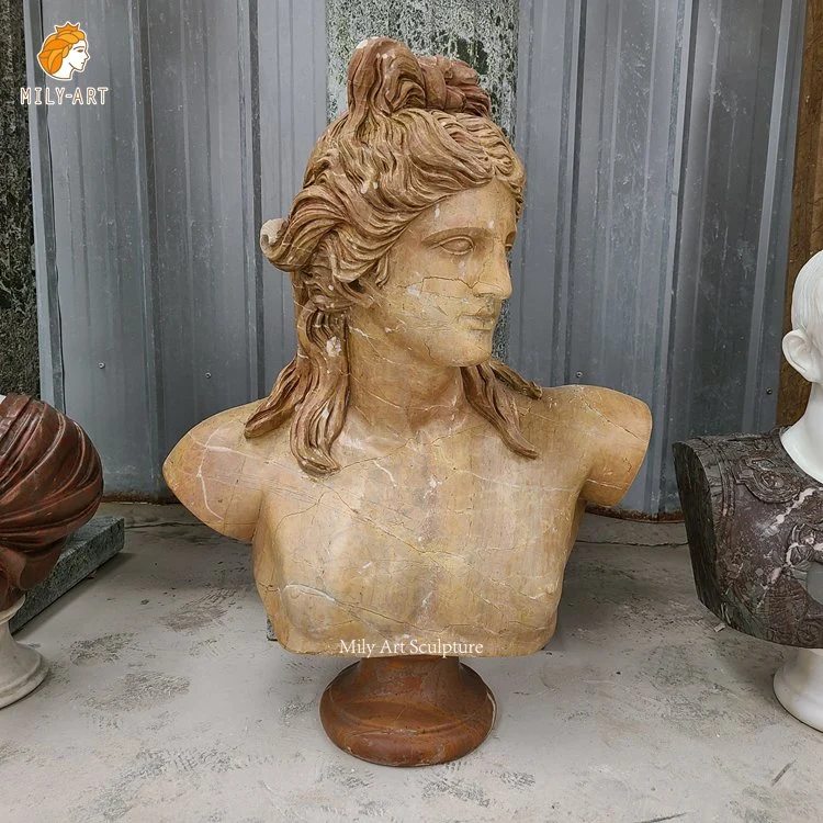 Carved Famous Greek Marble Bust with Pedestal for Decoration