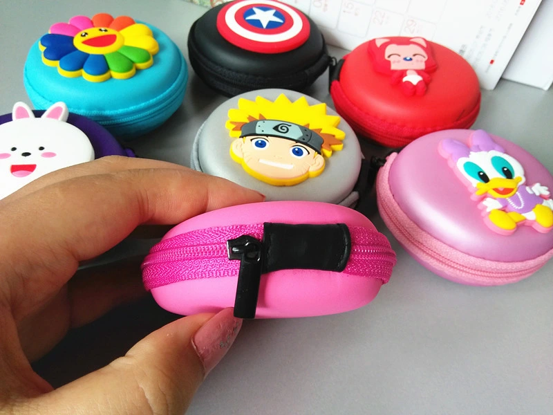 Hot Selling Portable Cartoon Zipper Coin Bag/Earphone Bag/Coin Purse