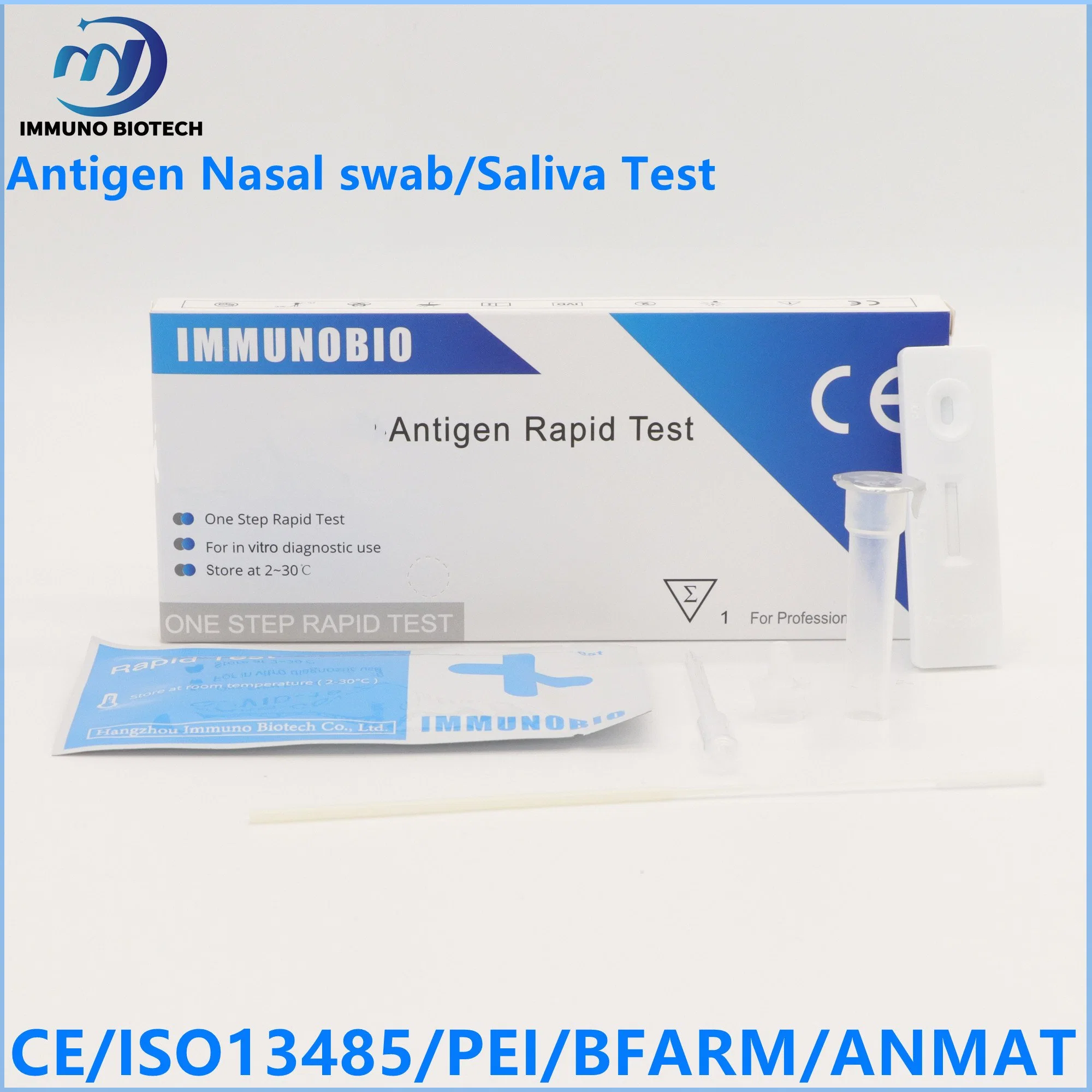 Kit de prueba del antígeno del virus de 2019 la saliva y garganta Nasal/CE/Pei