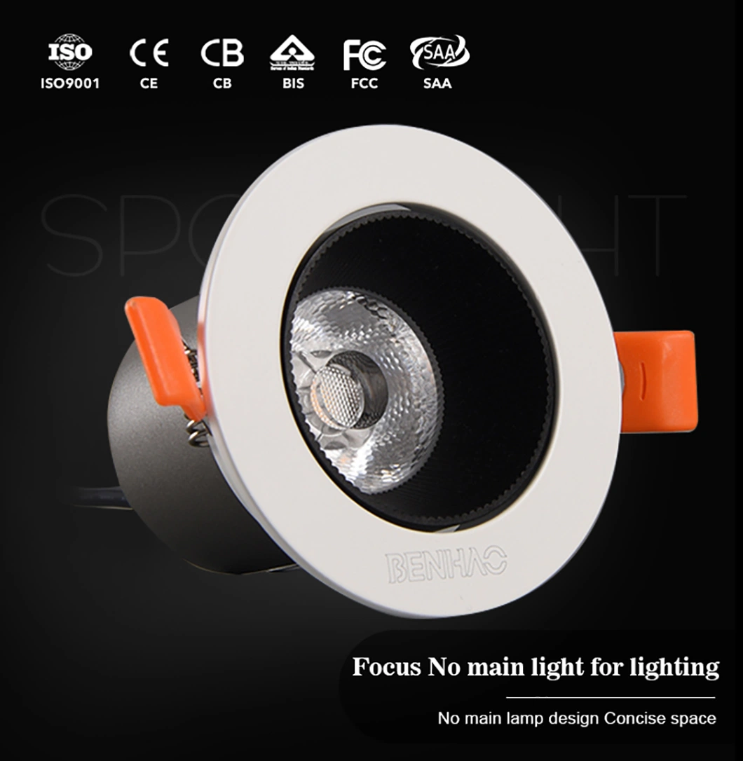 7W et antireflet fixe au plafond, les petites LED spotlight Downlight φ 85*H65mm Mini lampe à haute efficacité énergétique