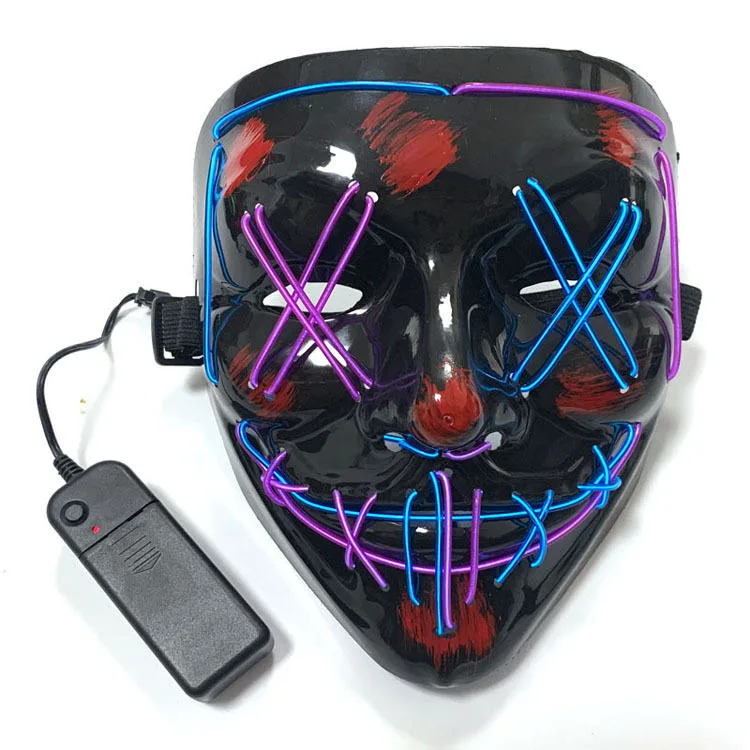 Hot Sale Halloween Party Supplies Two Colors Glow Ghost Scary LED Mask