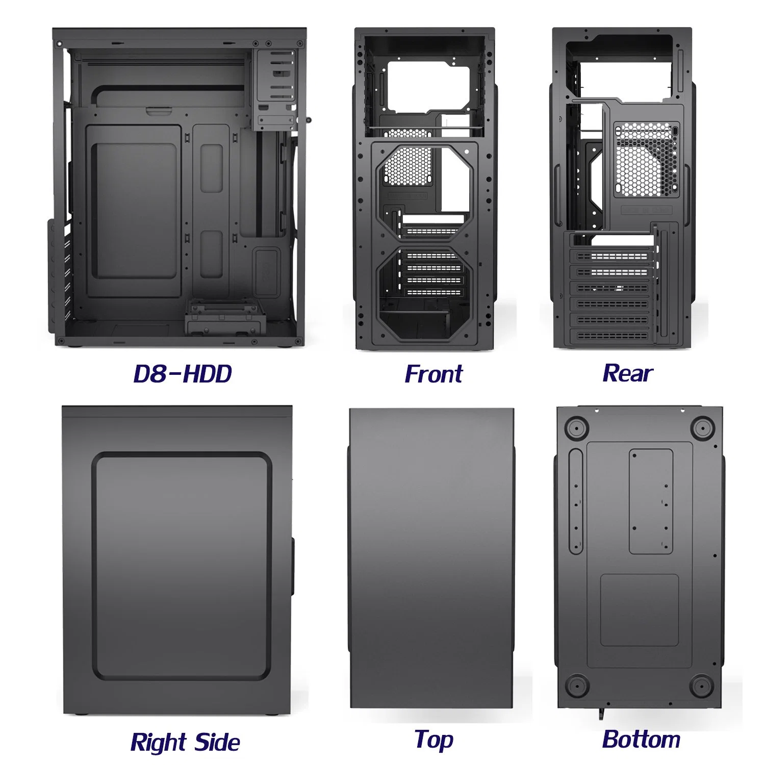 Popular Office Style ATX Computer Case with Mesh Deco Parts