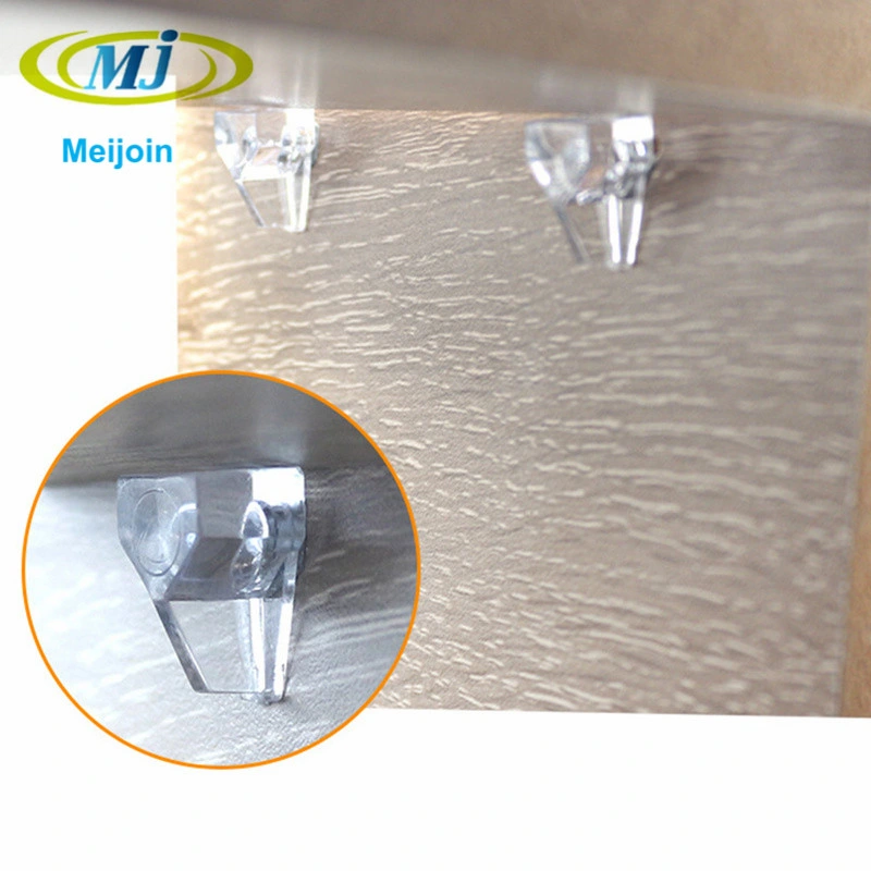 Furniture Hardware Fittings Transparent Shelf Support 5mm Without Lip