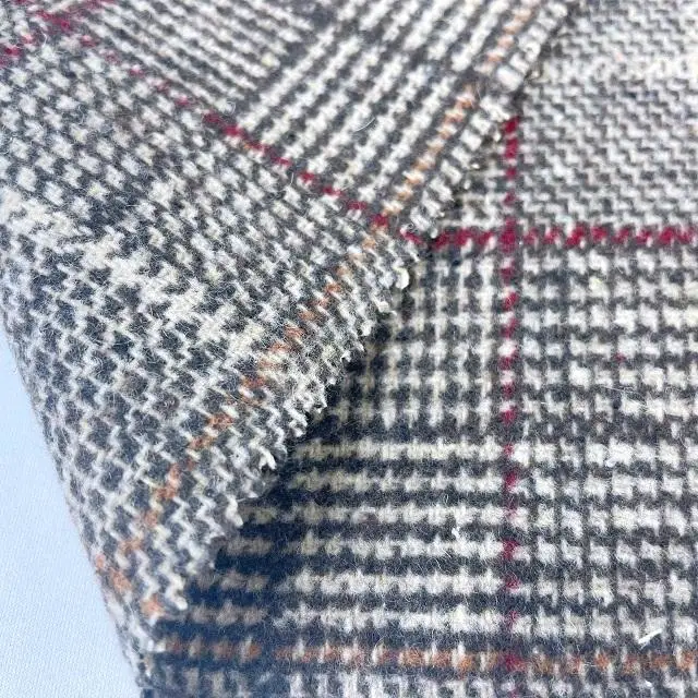 Hot Sale Tweed Wool Fabric Woven Suit Women Brushed Polyester Fleece Fabric Woven