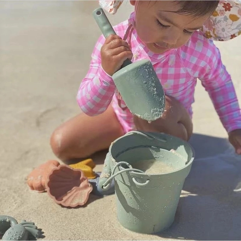Outdoor Summer Silicone Soft Beach Toys Baby Toys Digging Sand Tool Shovel Children Bucket Sandbox Toy Beach Accessories for Kid