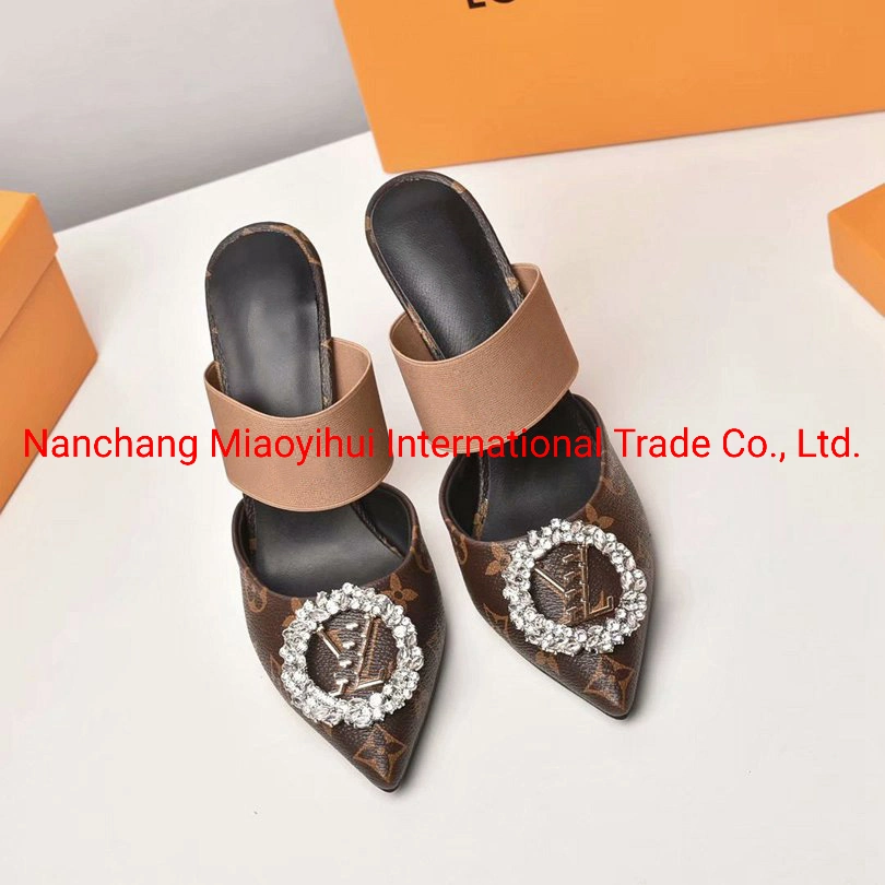 Ladies Lady Women Designer Luxury Brand PU / Real Leather Shoulder Wallets Slipper Shoes