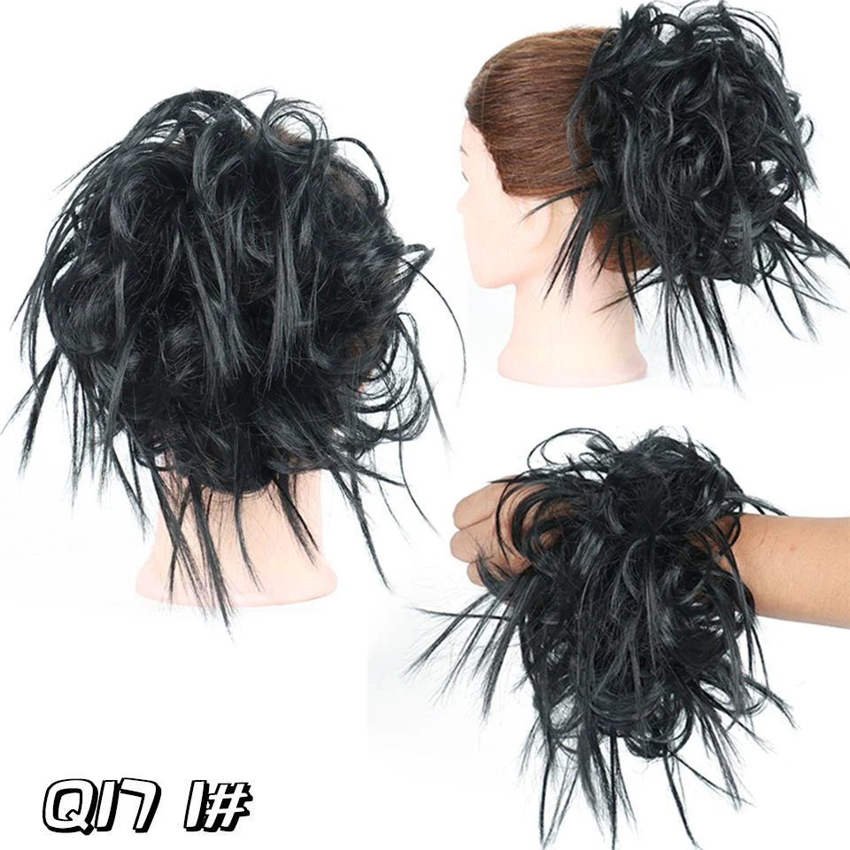 Грязный Бун Updo Tousled Ponytail фигурные Scrunchie эластичную ленту Шиньон Hairpiece