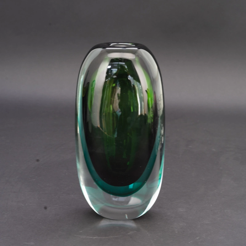 High quality/High cost performance  Decoration Wholesale/Supplier Home Decorative Modern Green Crystal Glass Vase