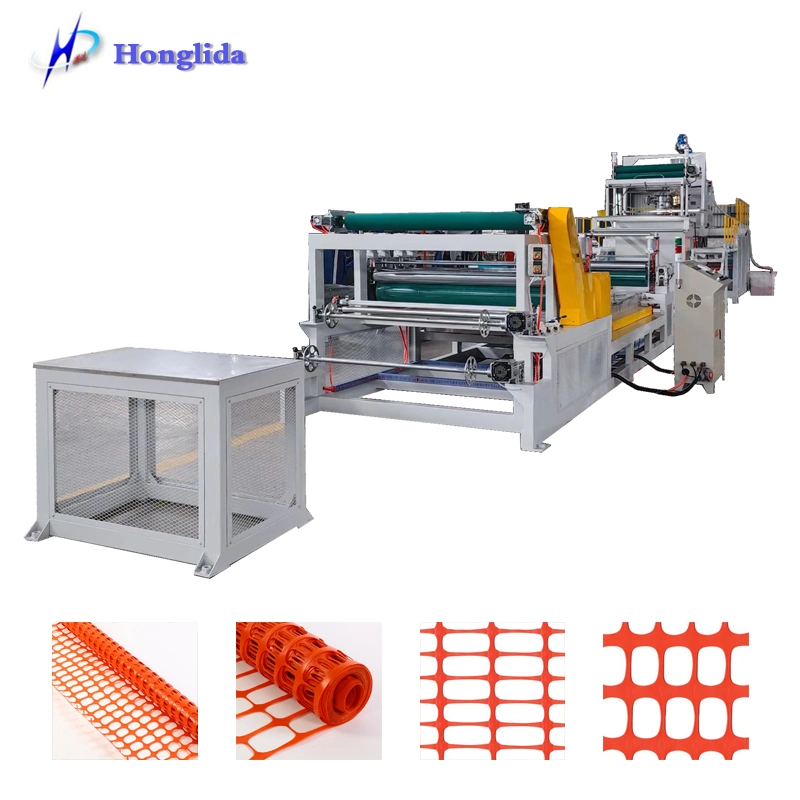 PE Plastic Protective Safety Prompt Warning Fence Net Mesh Making Machine