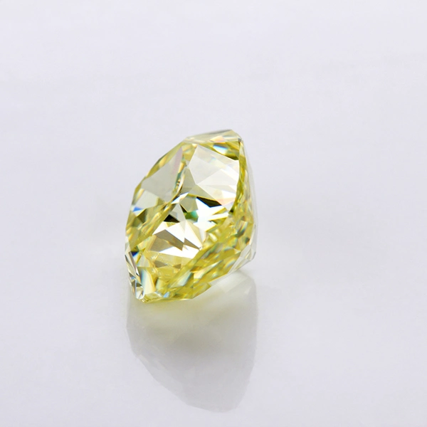 Elongated Cushion 8X10mm Crushed Ice Cut Canary Yellow Color Moissanite Stone