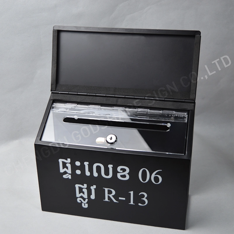 Small Laser Engraved Ss Metal Steel Packaging Parcel Delivery Box Letter Paper Storage Box