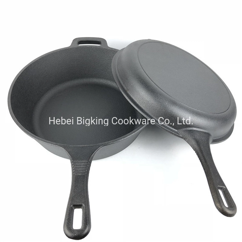 Combo Cooker Cast Iron Deep Fryer Skillet Pre-Seasoned Pot Pan